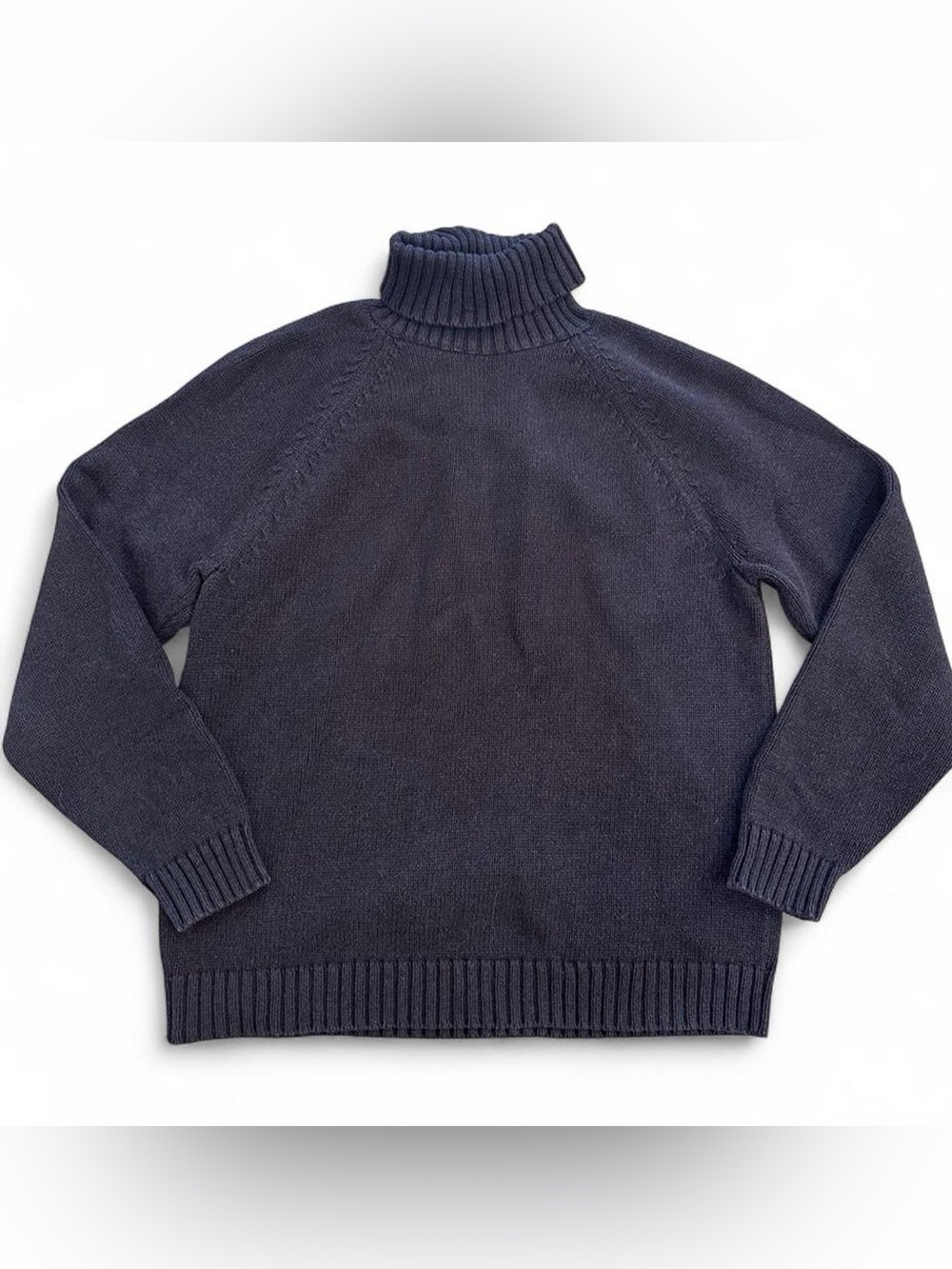 Vintage land’s end women’s 100% cotton turtleneck sweater - medium